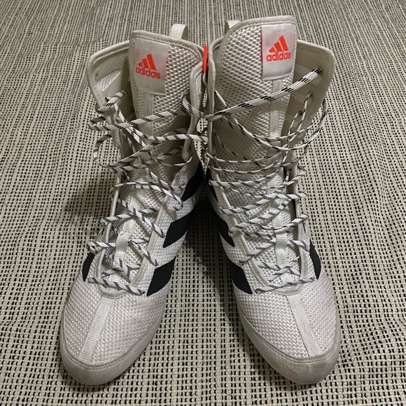 Adidas Box Hog 3 White/Black Boxing Gym Sparring Shoes Men’s Size 7.5 (GV9975) - Picture 3 of 10